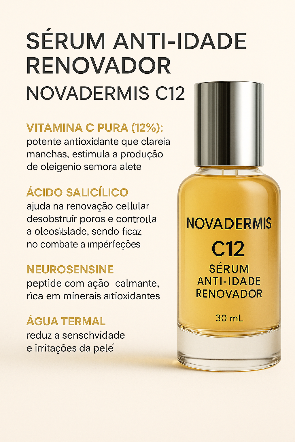NovaDermis C12© Sérum Anti-Idade Renovador